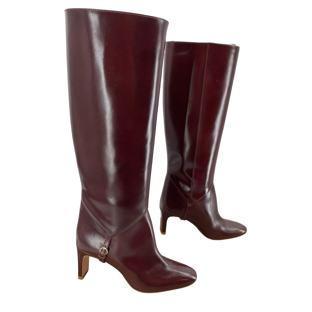 Reformation Women's Boots Knee High Burgundy Leather Size 6.5